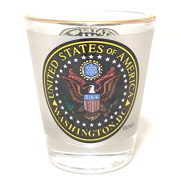 United States Of America Washington DC Shot Glass With Gold Rim #S005 - Picture 1 of 4